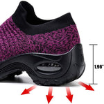 Load image into Gallery viewer, Slip On Breathe Mesh Women Walking Shoes - Black Purple
