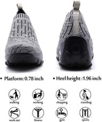 Load image into Gallery viewer, Slip On Breathe Mesh Women Walking Shoes - Light Grey 1872
