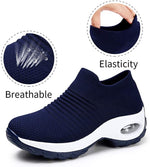 Load image into Gallery viewer, Slip On Breathe Mesh Women Walking Shoes - Navy
