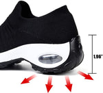 Load image into Gallery viewer, Slip On Breathe Mesh Women Walking Shoes - Black White
