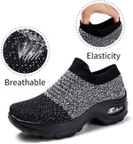 Load image into Gallery viewer, Slip On Breathe Mesh Women Walking Shoes - Grey Black
