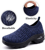 Load image into Gallery viewer, Slip On Breathe Mesh Women Walking Shoes - Navy Blue 1872
