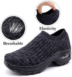 Load image into Gallery viewer, Slip On Breathe Mesh Women Walking Shoes - Dark Grey 1872
