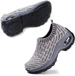 Load image into Gallery viewer, Slip On Breathe Mesh Women Walking Shoes - Light Grey 1872
